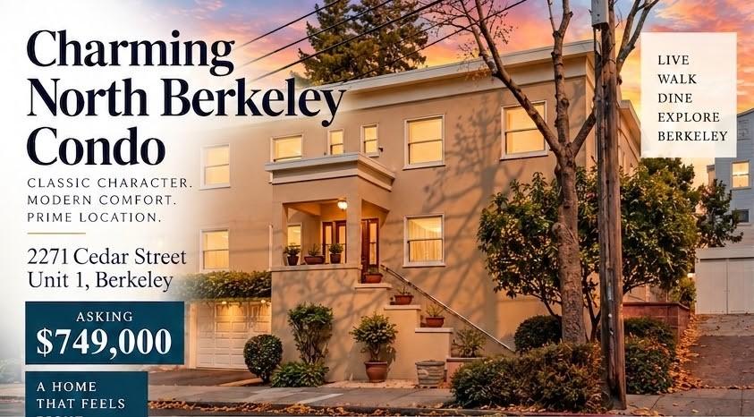 Marketing photograph for 2271 Cedar Street, Unit 1, Berkeley, CA